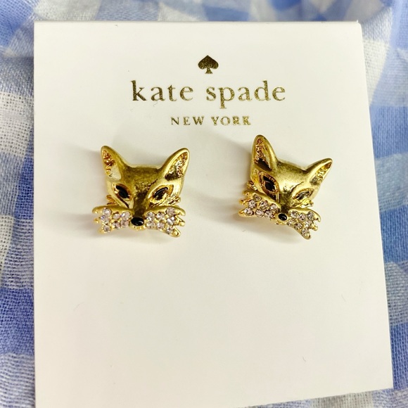 Kate Spade ♠️ Brand New! Gold Fox Stud Earrings - Picture 2 of 9